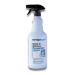 A bottle of Xanigo Marine Mold & Mildew Preventer, featuring a water-based formula and a spray nozzle, with branding visible on the label.