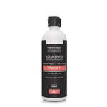 A bottle of Starke Yacht Surface Technologies Triple P Prep Polish Plus, designed for maximum adhesion of coatings and waxes. It effectively removes swirls and leaves surfaces smooth and glossy. It contains silica for added protection and is safe for use on gel-coat or paint. The product comes in a 16oz bottle.