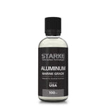 A bottle of Starke Yacht Surface Technologies Aluminum Marine Grade Ceramic Coating, designed specifically for anodized aluminum surfaces. The product comes in a 100ml bottle and is made in the USA.