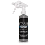 8oz bottle of Starke Yacht Surface Technologies Reboot Graphene Maintenance Detailer, designed for all marine finishes, safe for use on gel-coat, paint, metal, glass, and plastic, leaves a slick finish and can be used on wet and dry surfaces.
