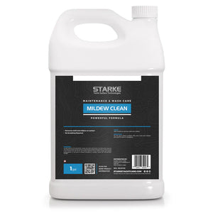 A 128oz bottle of Starke Yacht Surface Technologies Mildew Clean, a mildew stain remover in a spray bottle, designed to clean boat tops, vinyl, rubber, and more.