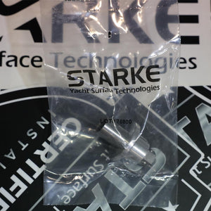 A Starke Quick Connect Pad Adaptor packaged in a clear plastic bag with the Starke Yacht Surface Technologies logo visible on the packaging.